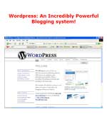 Wordpress - An Incredibly Powerful Blogging system!